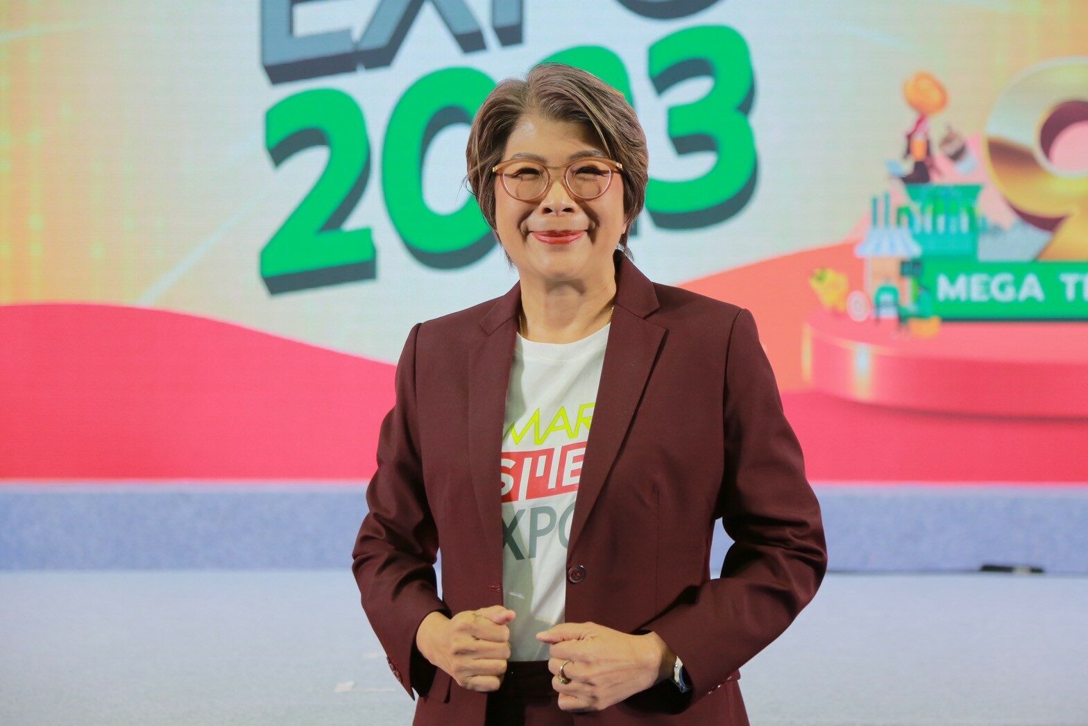 นางสาวณรินณ์ทิพ วิริยะบัณฑิตกุล ประธานเจ้าหน้าที่บริหาร บริษัท พีเอ็มจี คอร์ปอเรชั่น จำกัด ผู้จัดงาน Smart SME EXPO 2023