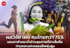 ผลวิจัย เผย คนไทยกว่า 75% มองหาคำแนะนำด้านสุขภาพที่น่าเชื่อถือ ท่ามกลางค่าครองชีพที่พุ่งสูงขึ้น